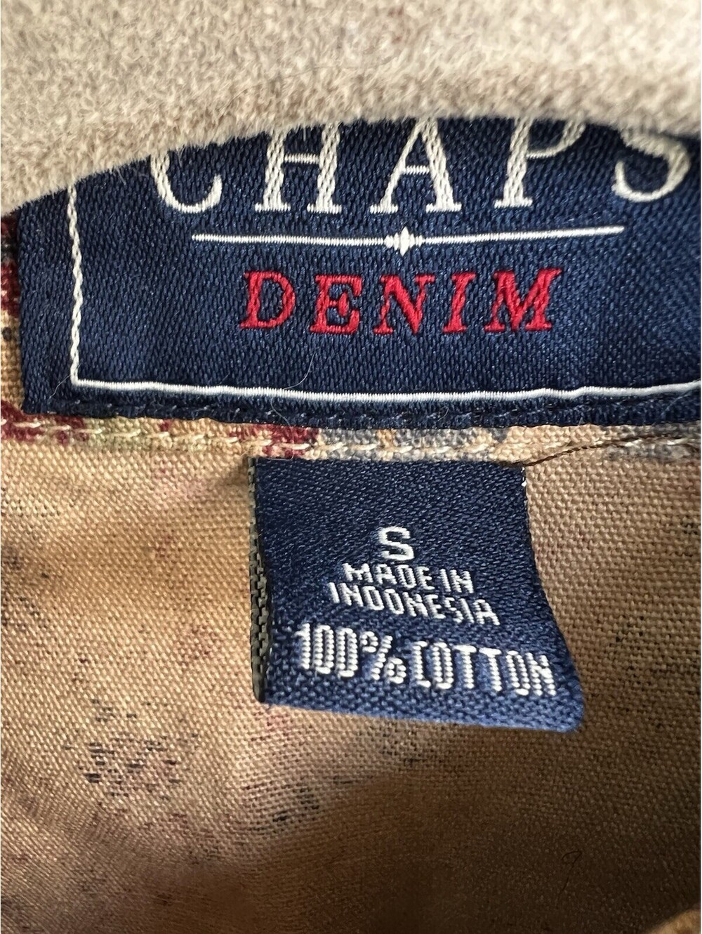 Chaps Denim Jacket Womens S Beige Floral Rose Print Cotton Fairy Victorian Vtg. - Picture 10 of 15
